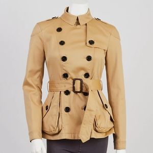 Burberry Honey Cotton Reedham Short Trench Coat Size 6